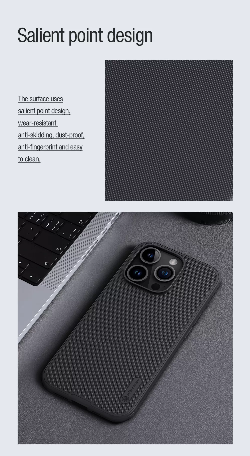 Apple iPhone 15 Pro skal blå NILLKIN SUPER FROSTED SHIELD PRO MAGNETIC