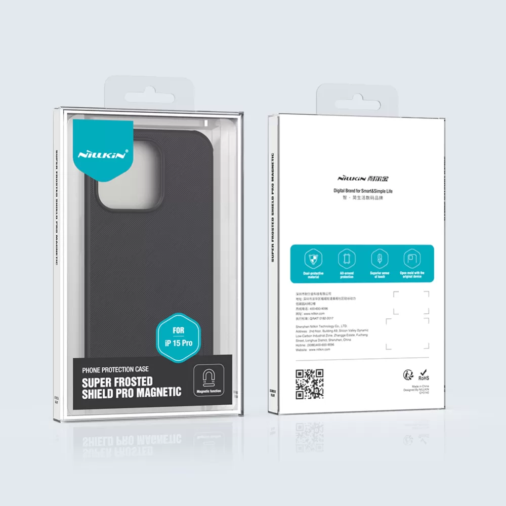 Apple iPhone 15 Pro skal blå NILLKIN SUPER FROSTED SHIELD PRO MAGNETIC