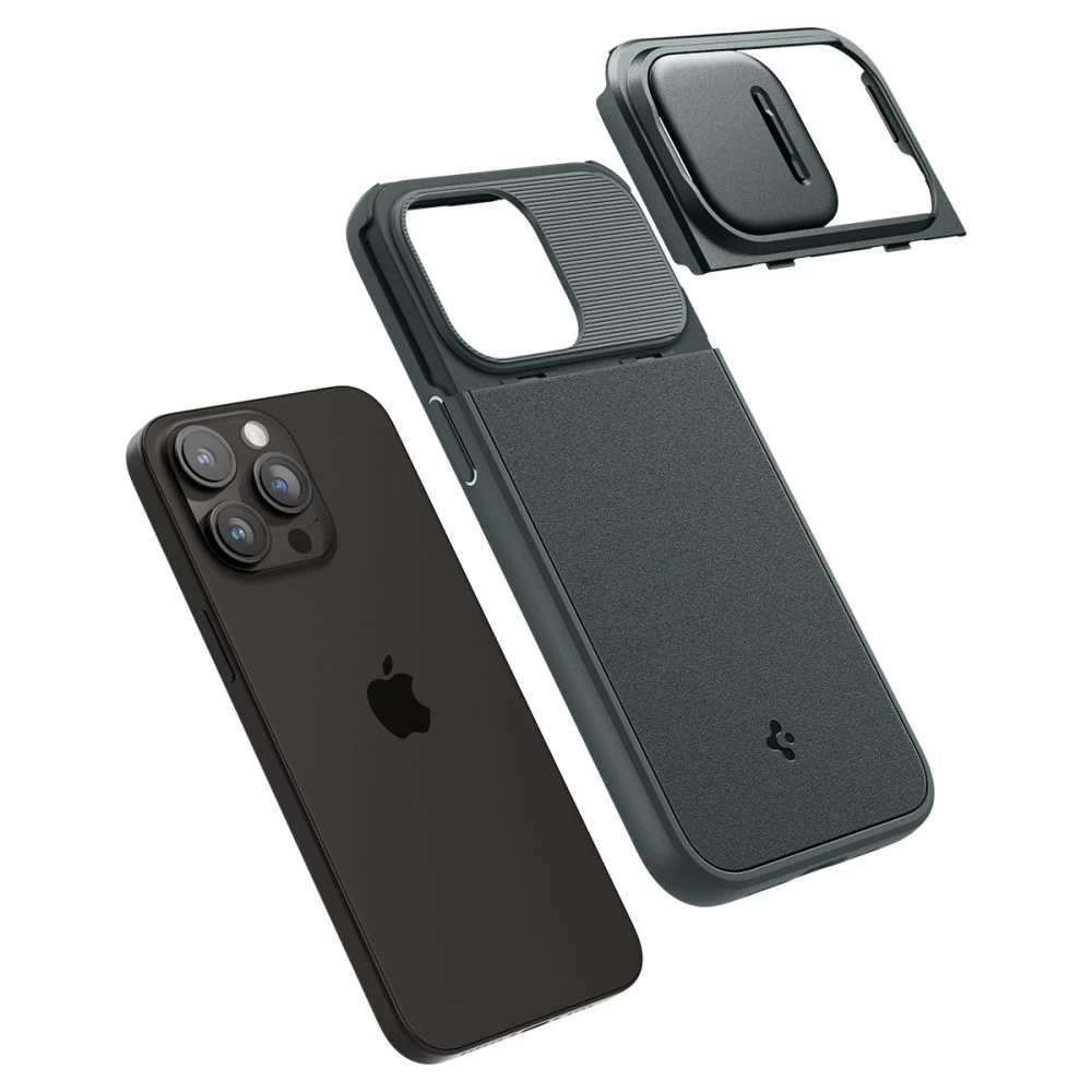 Apple iPhone 15 Pro vāciņš zaļš SPIGEN OPTIK ARMOR MAG MAGSAFE