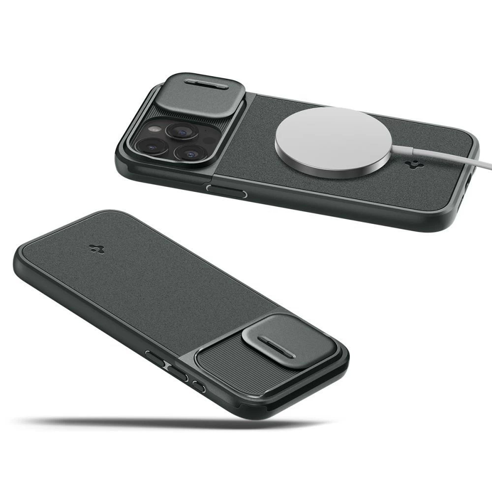 Apple iPhone 15 Pro vāciņš zaļš SPIGEN OPTIK ARMOR MAG MAGSAFE