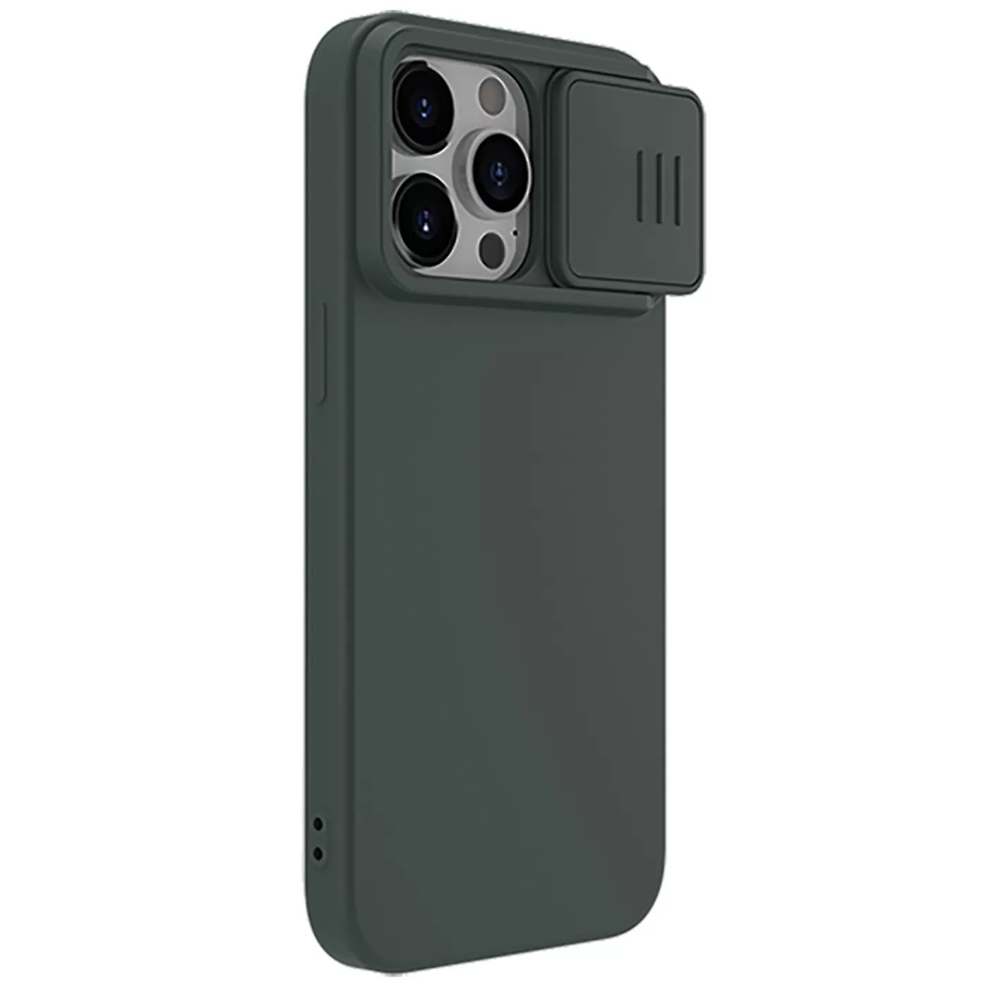 Apple iPhone 15 Pro skal grön NILLKIN CAMSHIELD SILKY MAGNETIC SILICON