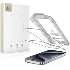 iPhone iPhone 15 Pro aizsargstikls TECH-PROTECT QUICK SET+ 2-PACK Apple iPhone 15 Pro