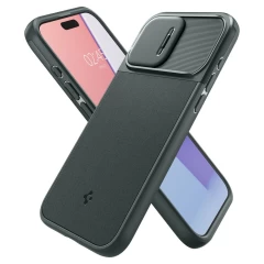 Apple iPhone 15 Pro vāciņš zaļš SPIGEN OPTIK ARMOR MAG MAGSAFE