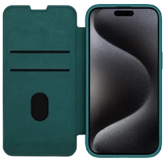 Apple iPhone 15 Pro fodral grön NILLKIN QIN PRO LEATHER (PLAIN VERSION)
