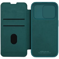 Apple iPhone 15 Pro fodral grön NILLKIN QIN PRO LEATHER (PLAIN VERSION)