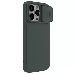 Apple iPhone 15 Pro skal grön NILLKIN CAMSHIELD SILKY MAGNETIC SILICON
