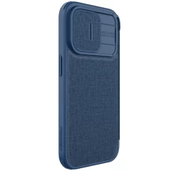 Apple iPhone 15 Pro чехол синий NILLKIN QIN PRO LEATHER (CLOTH VERSION)