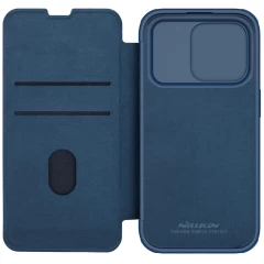 Apple iPhone 15 Pro чехол синий NILLKIN QIN PRO LEATHER (CLOTH VERSION)