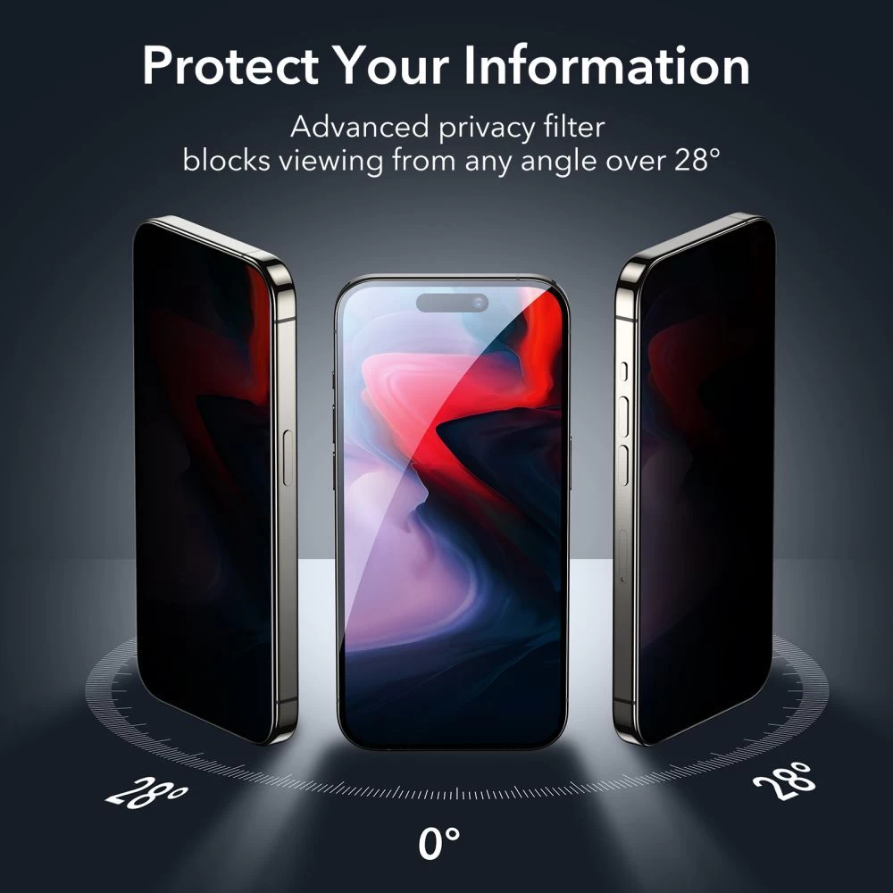 Apple iPhone 15 Pro Max apsauginis stiklas  ESR TEMPERED GLASS PRIVACY