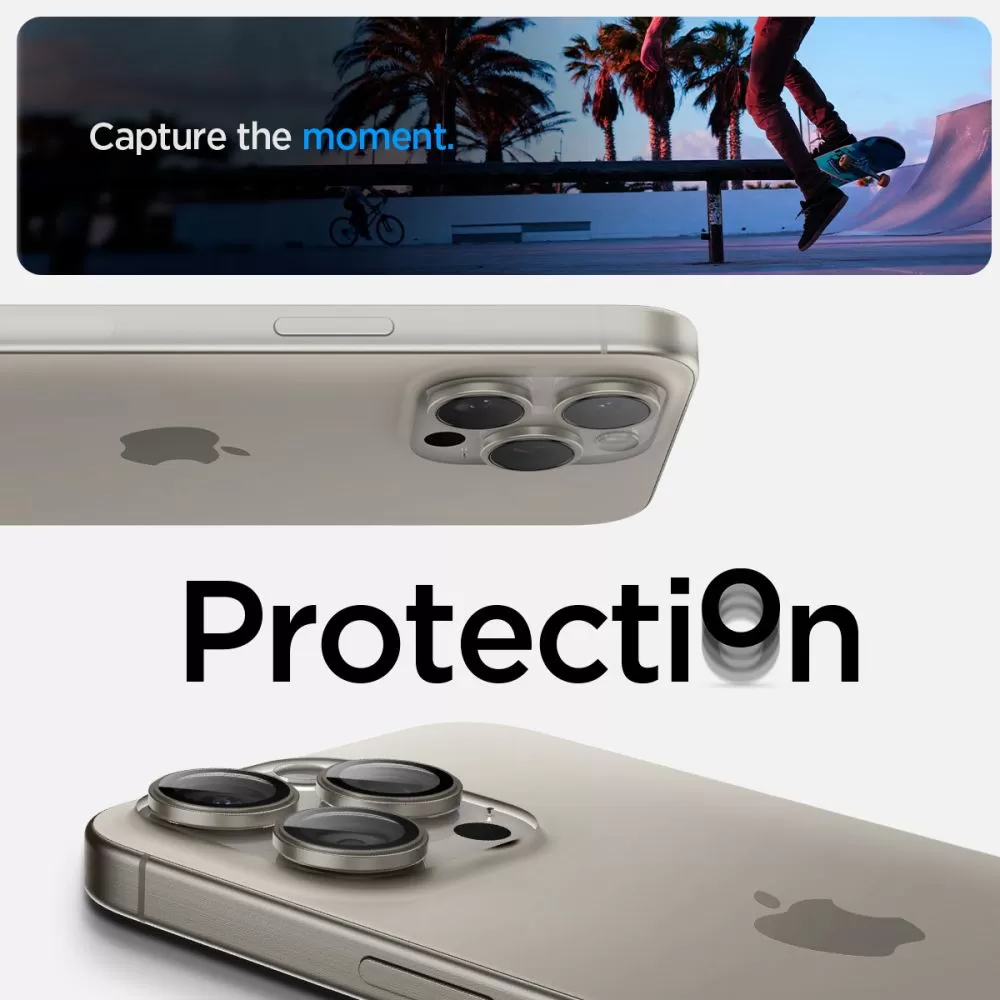 Apple iPhone 15 Pro Max apsauginis stiklas  SPIGEN OPTIK.TR ”EZ FIT” CAMERA PROTECTOR 2-PACK