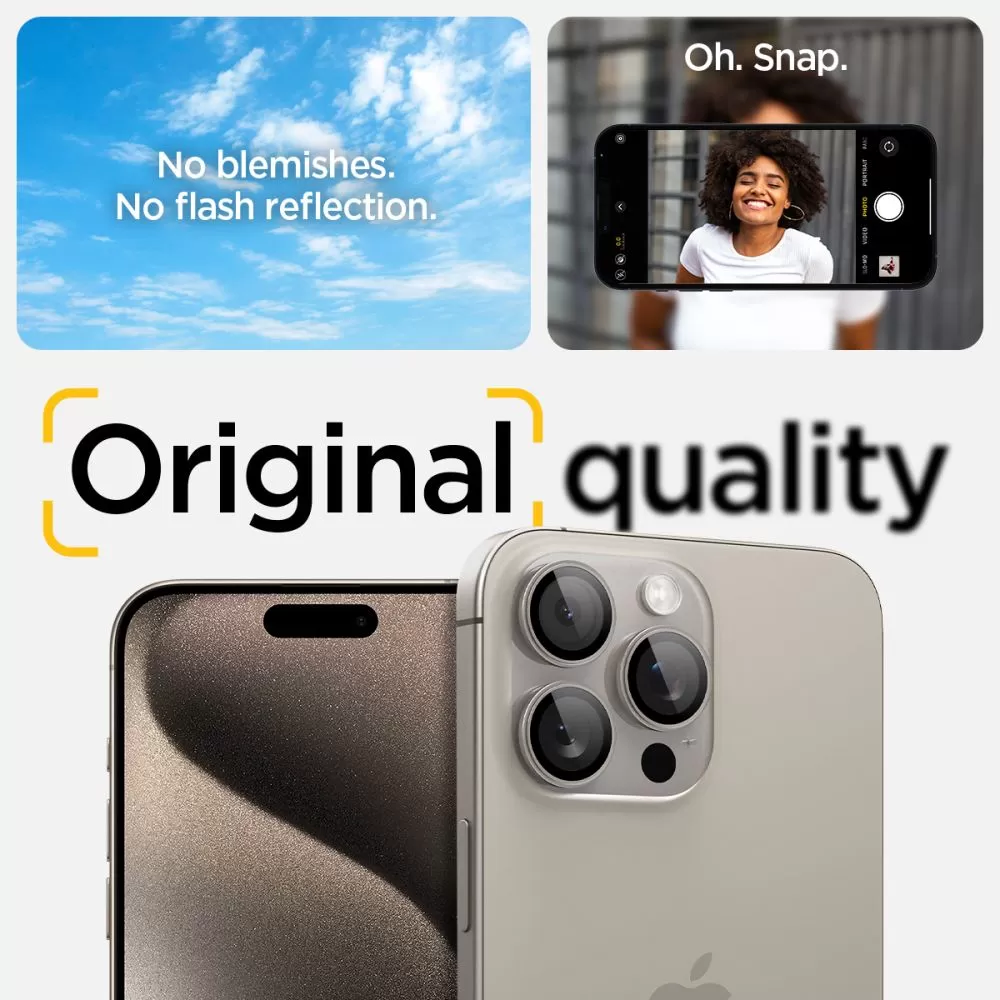 Apple iPhone 15 Pro Max apsauginis stiklas  SPIGEN OPTIK.TR ”EZ FIT” CAMERA PROTECTOR 2-PACK