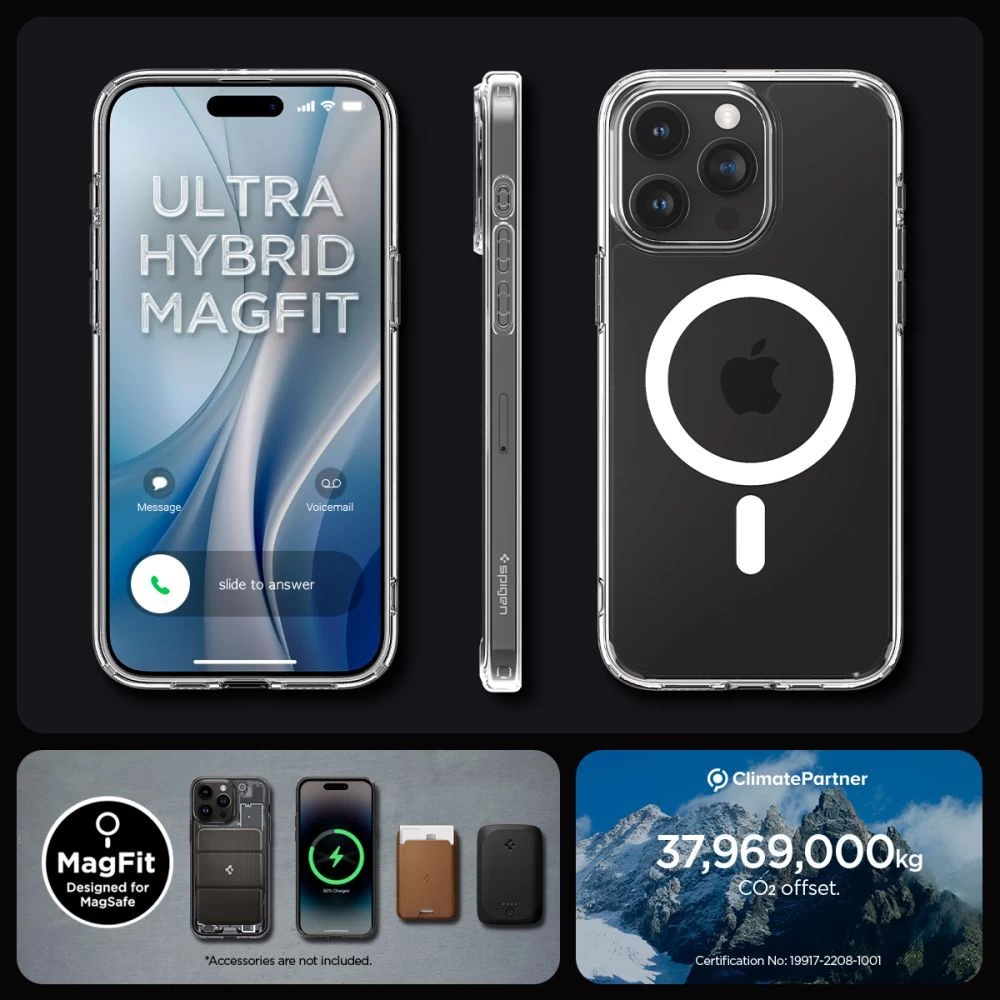 Apple iPhone 15 Pro Max suojakuori valkoinen SPIGEN ULTRA HYBRID MAG MAGSAFE