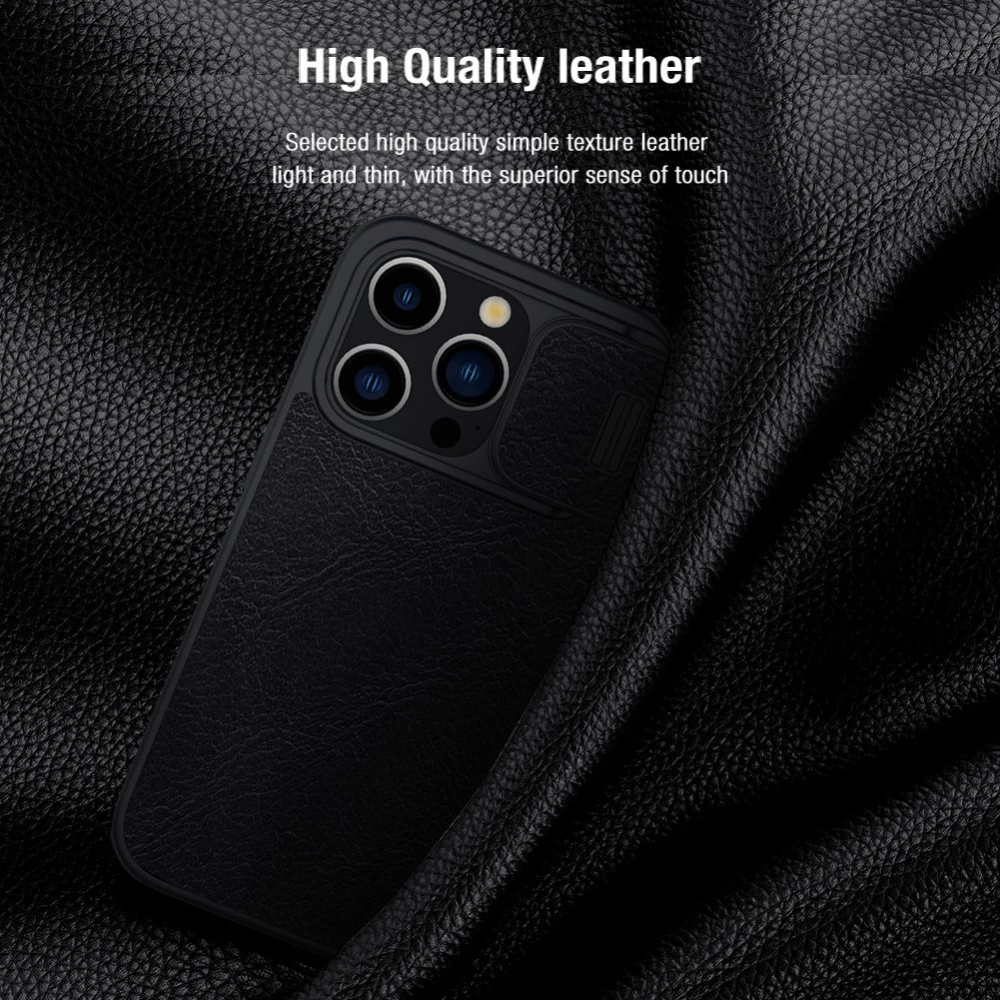 Apple iPhone 15 Pro Max suojakotelo ruskea NILLKIN QIN PRO LEATHER