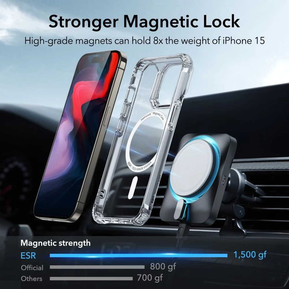 Apple iPhone 15 Pro Max ümbris läbipaistev ESR AIR ARMOR HALOLOCK MAGSAFE