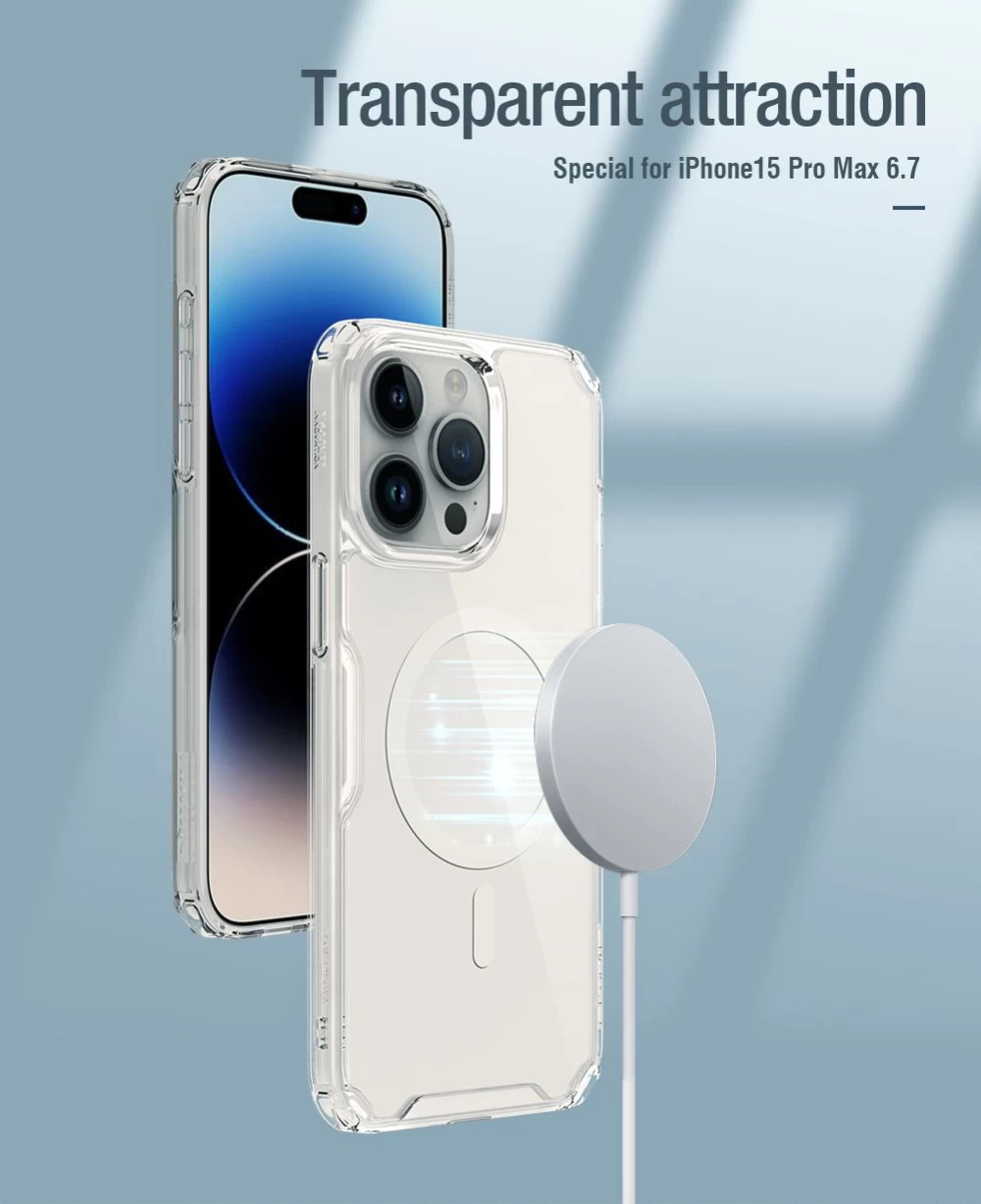 Apple iPhone 15 Pro Max ümbris läbipaistev NILLKIN TPU PRO MAGNETIC