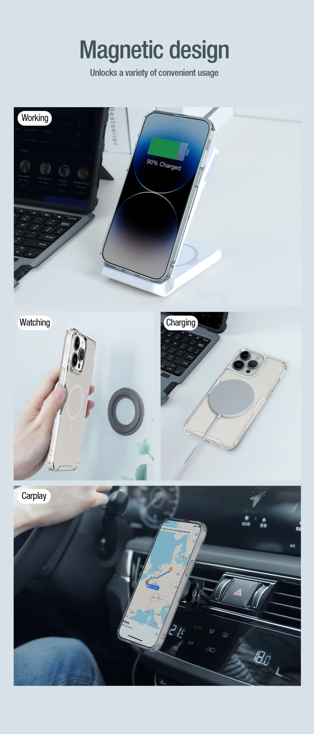 Apple iPhone 15 Pro Max ümbris läbipaistev NILLKIN TPU PRO MAGNETIC