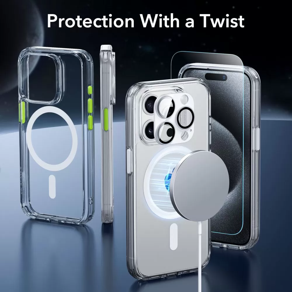 Apple iPhone 15 Pro Max suojakuori läpinäkyvä ESR CLASSIC PRO SET HALOLOCK MAGSAFE