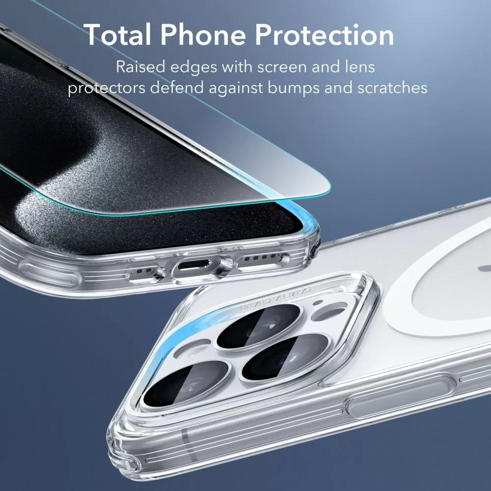 Apple iPhone 15 Pro Max suojakuori läpinäkyvä ESR CLASSIC PRO SET HALOLOCK MAGSAFE