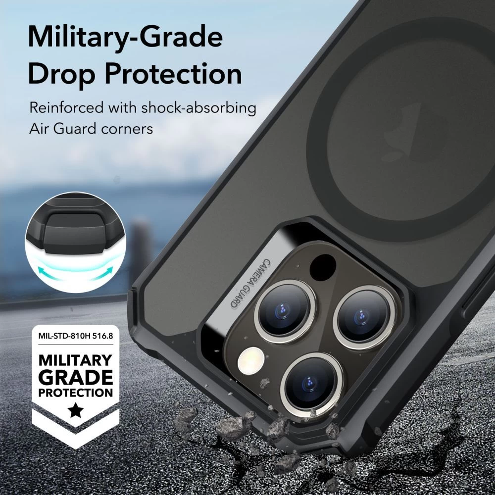 Apple iPhone 15 Pro Max suojakuori musta ESR AIR ARMOR HALOLOCK MAGSAFE
