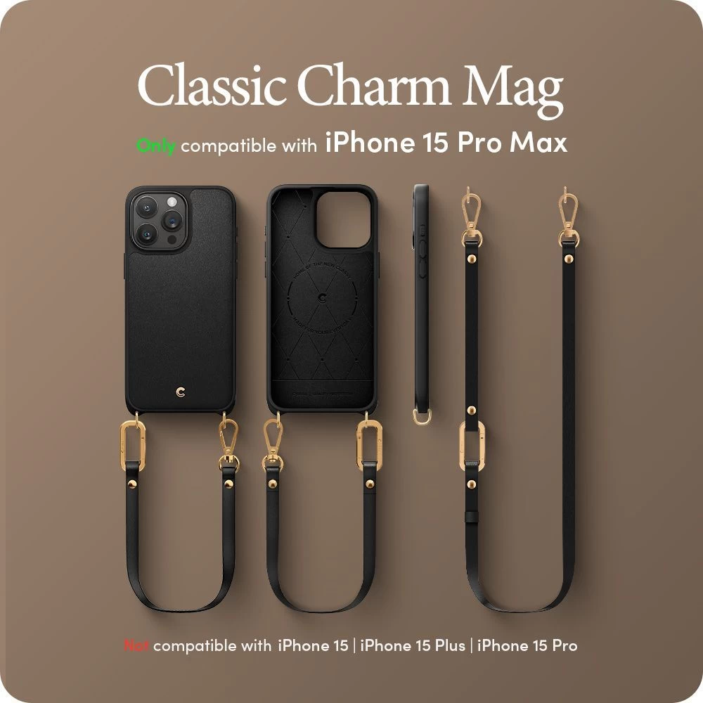 Apple iPhone 15 Pro Max suojakuori musta SPIGEN CYRILL CLASSIC CHARM MAG MAGSAFE