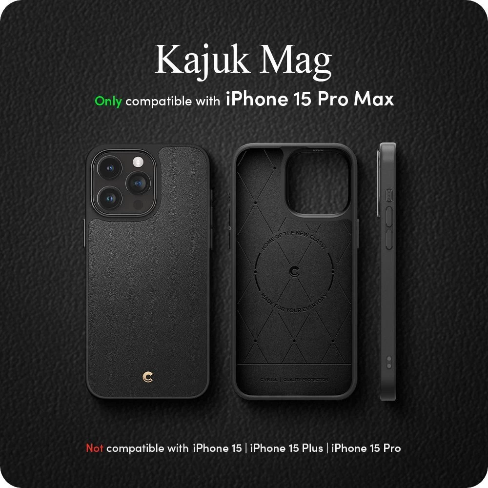 Apple iPhone 15 Pro Max suojakuori musta SPIGEN CYRILL KAJUK MAG MAGSAFE
