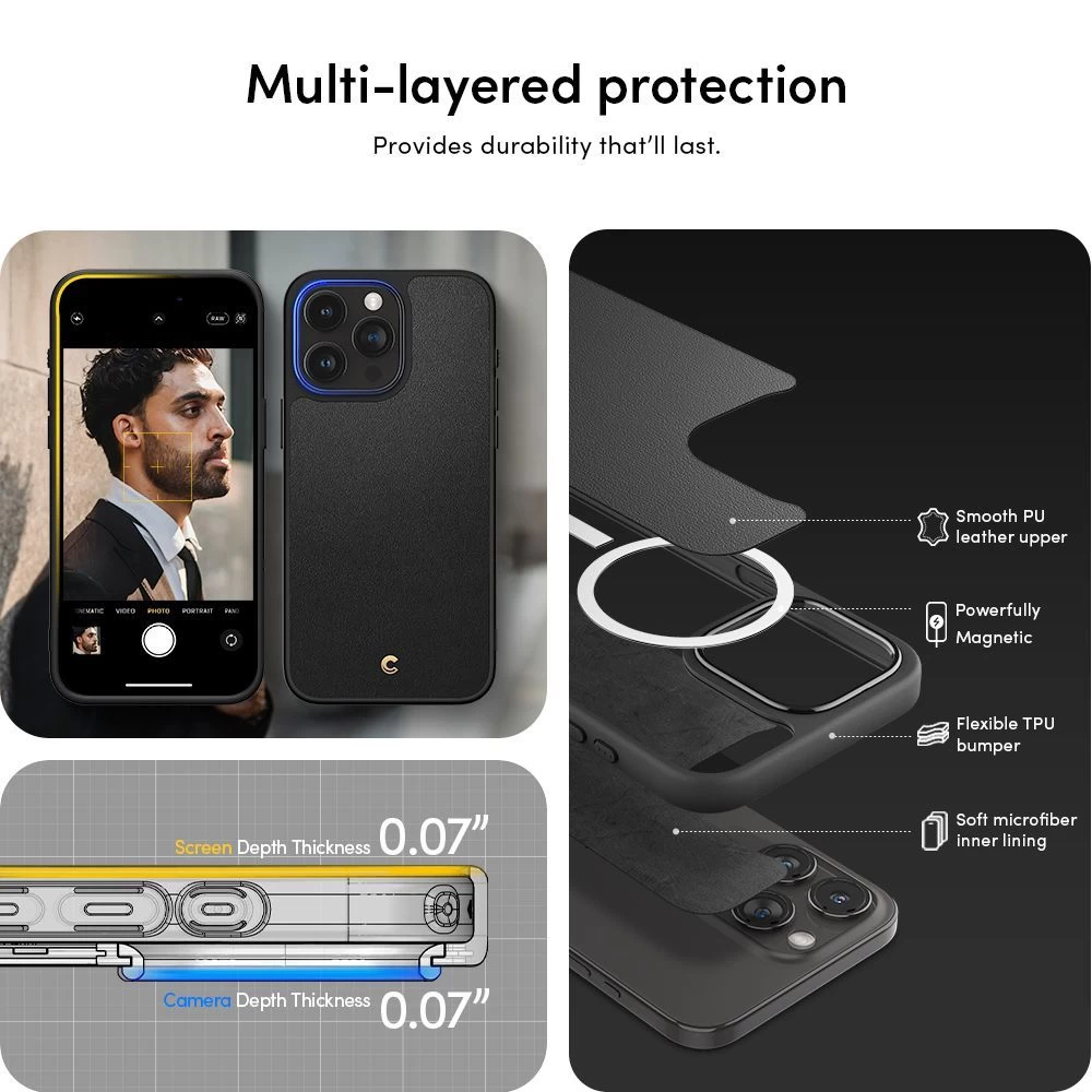 Apple iPhone 15 Pro Max suojakuori musta SPIGEN CYRILL KAJUK MAG MAGSAFE