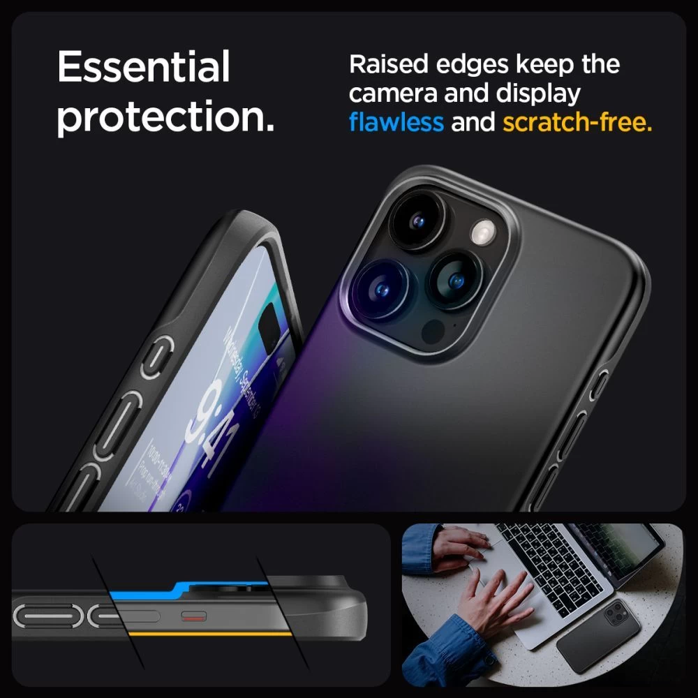 Apple iPhone 15 Pro Max suojakuori musta SPIGEN THIN FIT