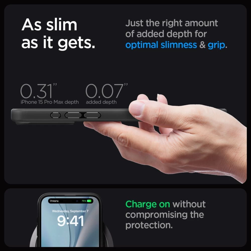 Apple iPhone 15 Pro Max suojakuori musta SPIGEN ULTRA HYBRID MAG MAGSAFE