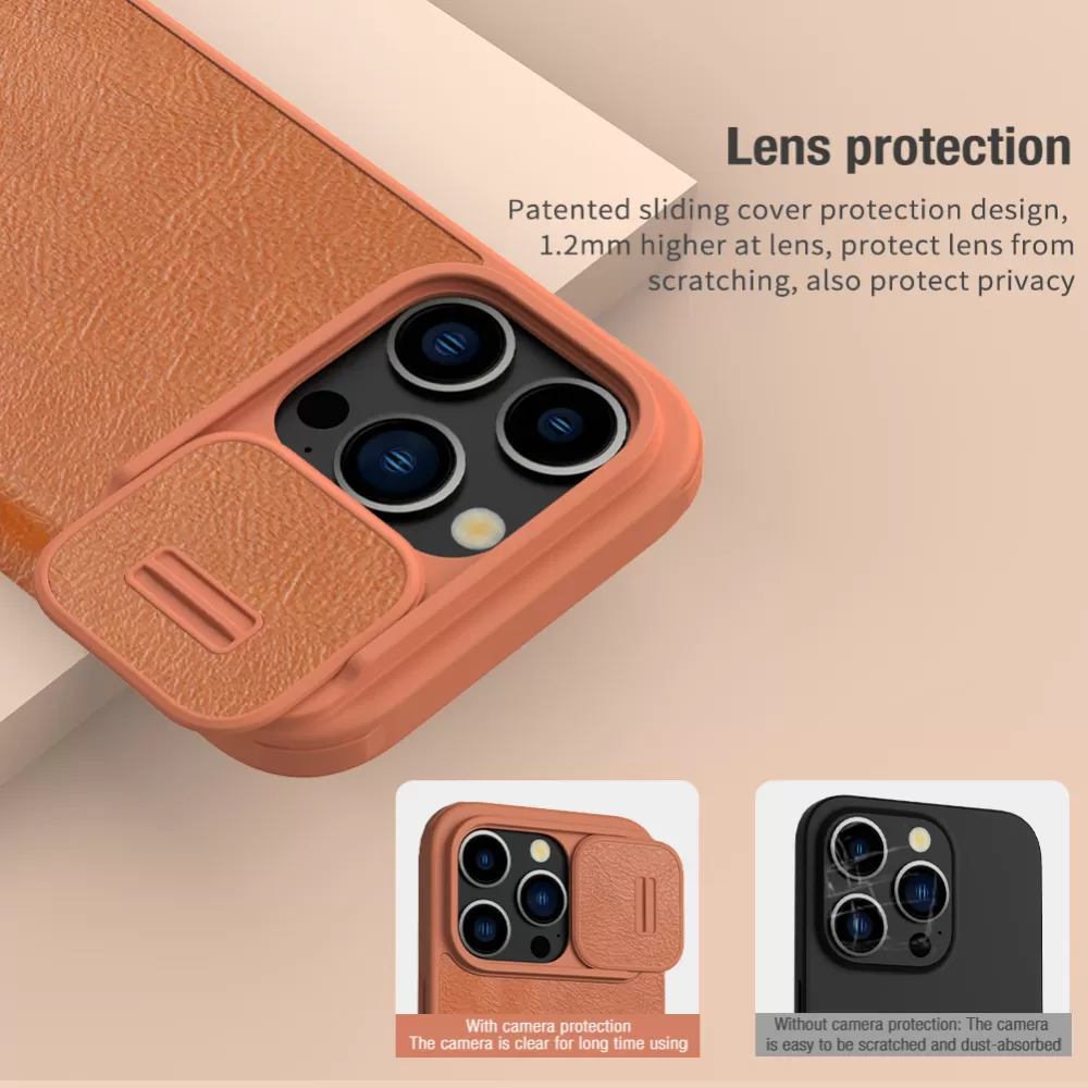 Apple iPhone 15 Pro Max suojakotelo punainen NILLKIN QIN PRO LEATHER