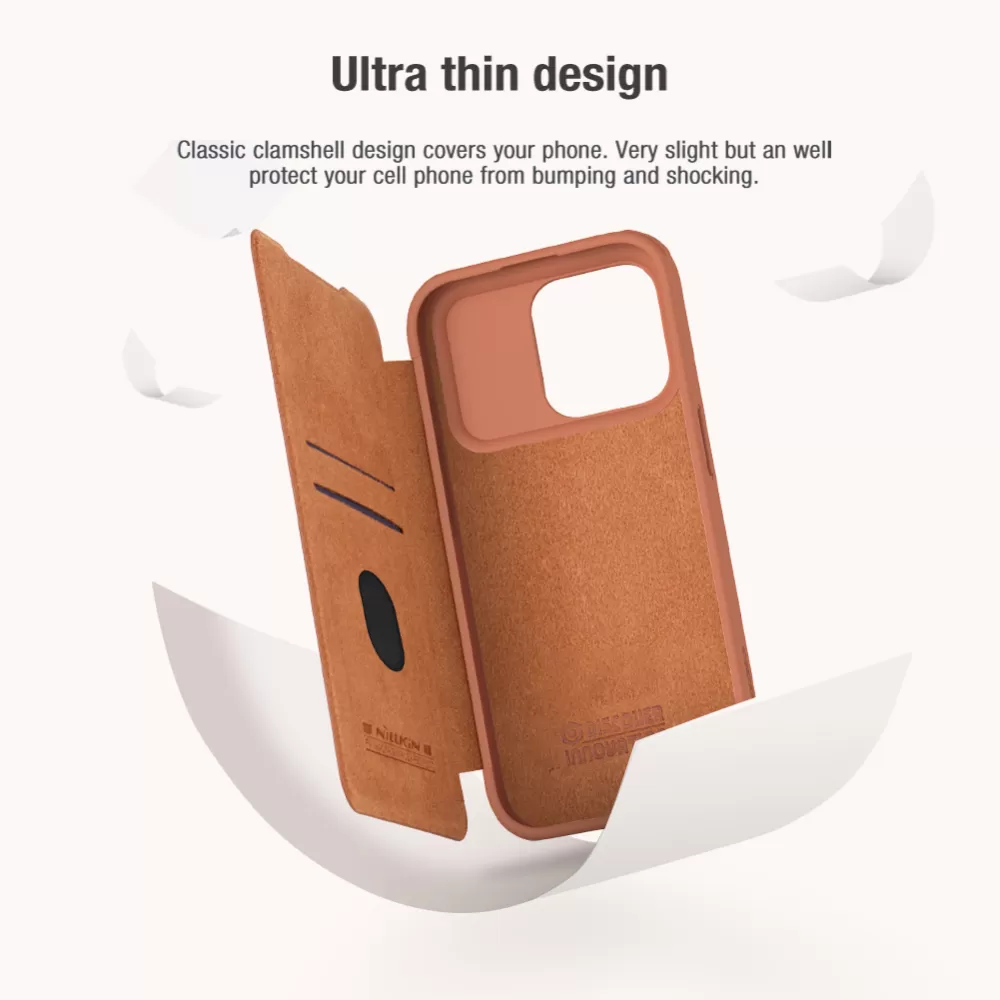 Apple iPhone 15 Pro Max suojakotelo punainen NILLKIN QIN PRO LEATHER