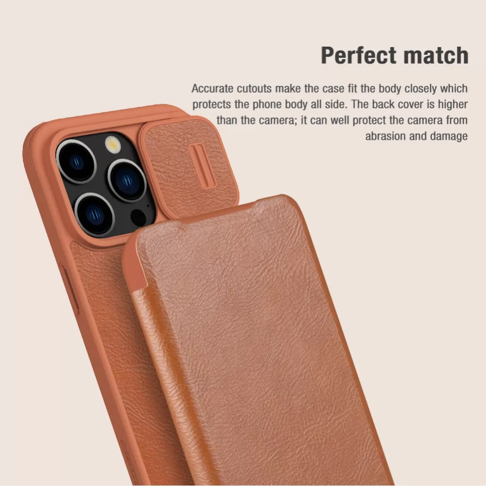 Apple iPhone 15 Pro Max suojakotelo punainen NILLKIN QIN PRO LEATHER