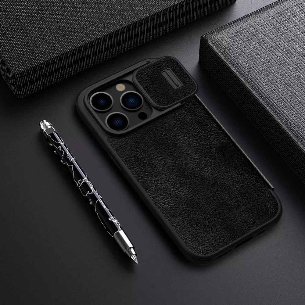 Apple iPhone 15 Pro Max suojakotelo punainen NILLKIN QIN PRO LEATHER
