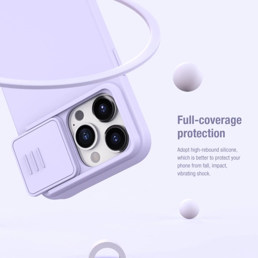 Apple iPhone 15 Pro Max suojakuori vihreä NILLKIN CAMSHIELD SILKY SILICON