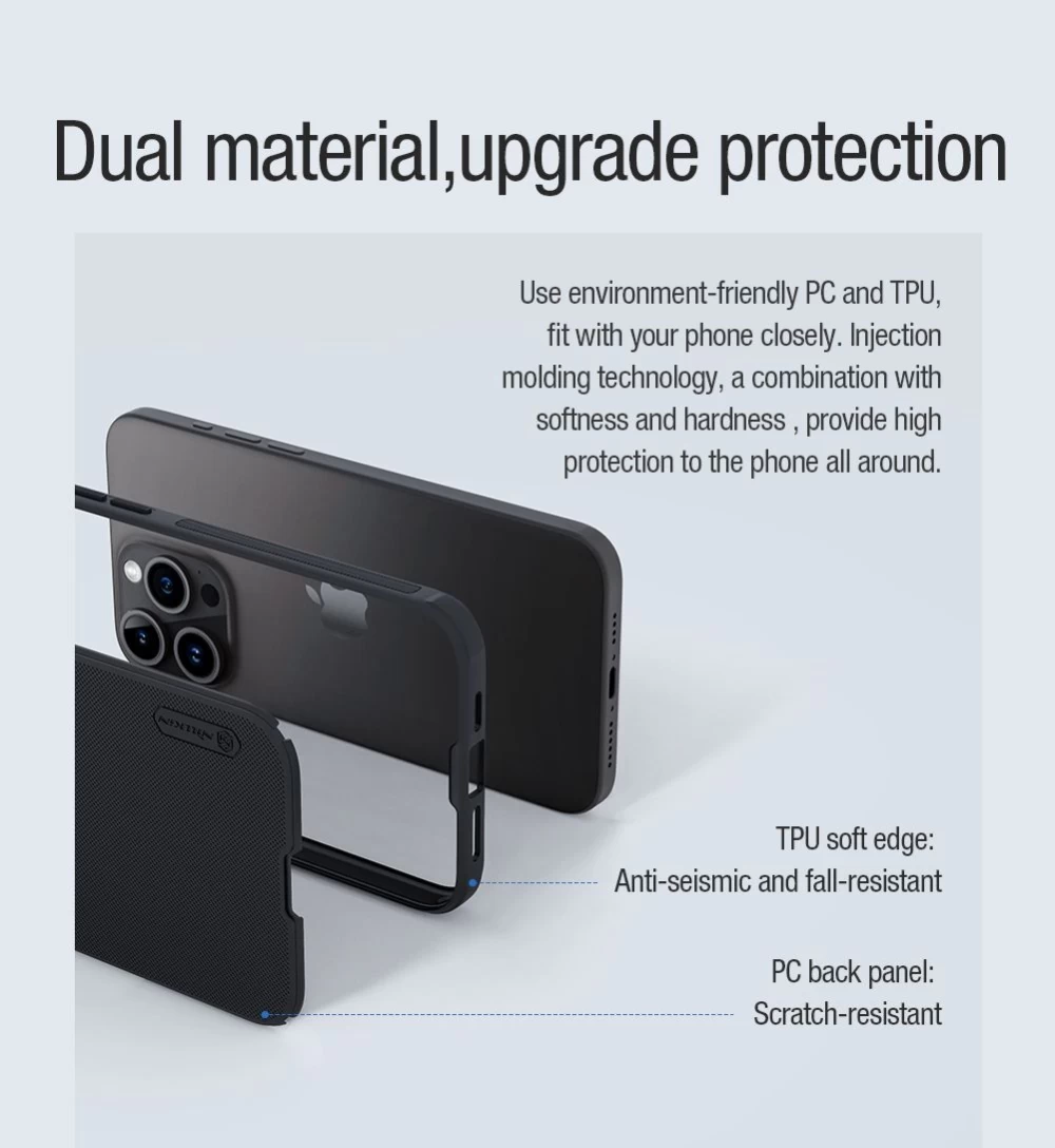 Apple iPhone 15 Pro Max suojakuori vihreä NILLKIN SUPER FROSTED SHIELD PRO MAGNETIC