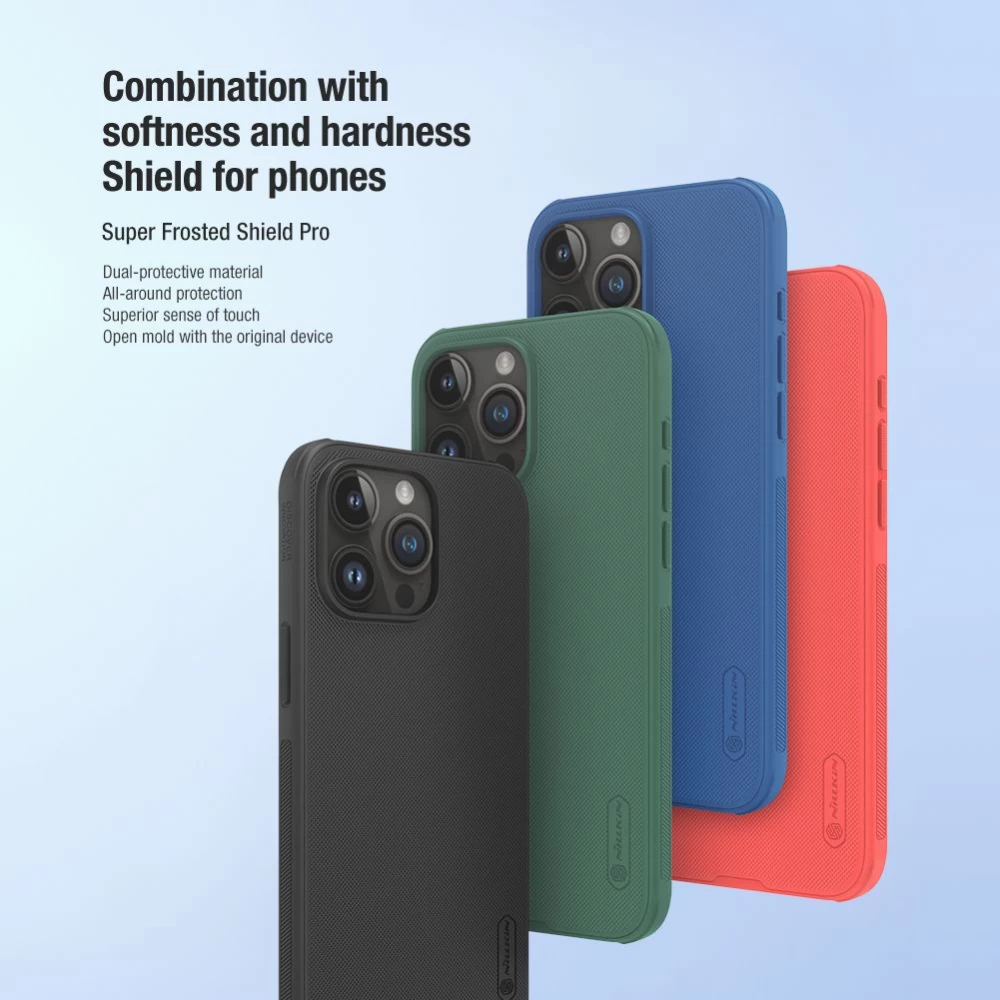 Apple iPhone 15 Pro Max suojakuori vihreä NILLKIN SUPER FROSTED SHIELD PRO