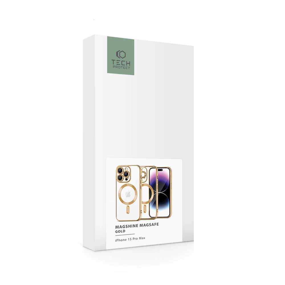 Apple iPhone 15 Pro Max case golden TECH-PROTECT MAGSHINE MAGSAFE