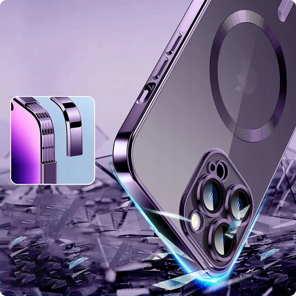 Apple iPhone 15 Pro Max Telefona vāciņš zils TECH-PROTECT MAGSHINE MAGSAFE