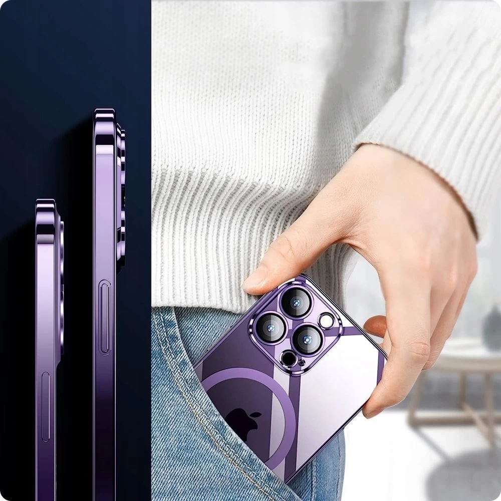 Apple iPhone 15 Pro Max Telefona vāciņš zils TECH-PROTECT MAGSHINE MAGSAFE
