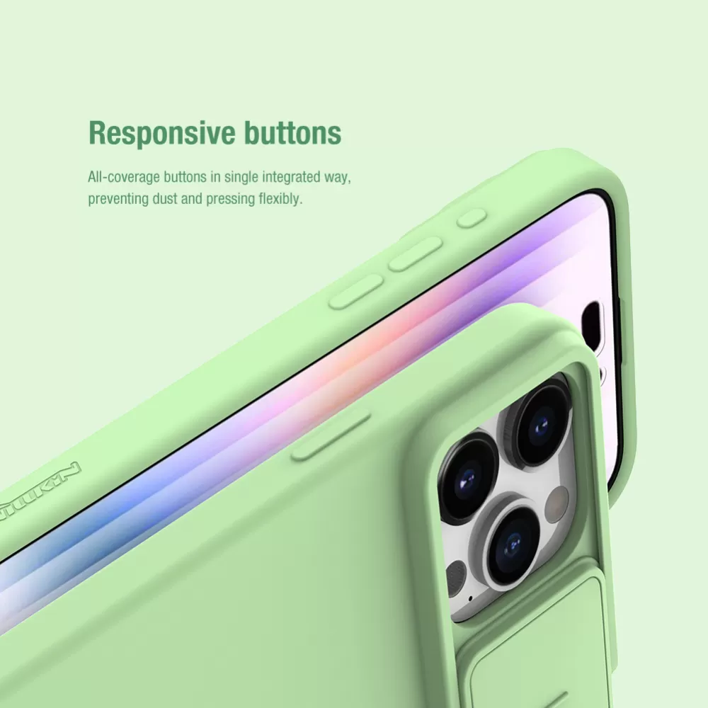 Apple iPhone 15 Pro Max suojakuori sininen NILLKIN CAMSHIELD SILKY MAGNETIC SILICON