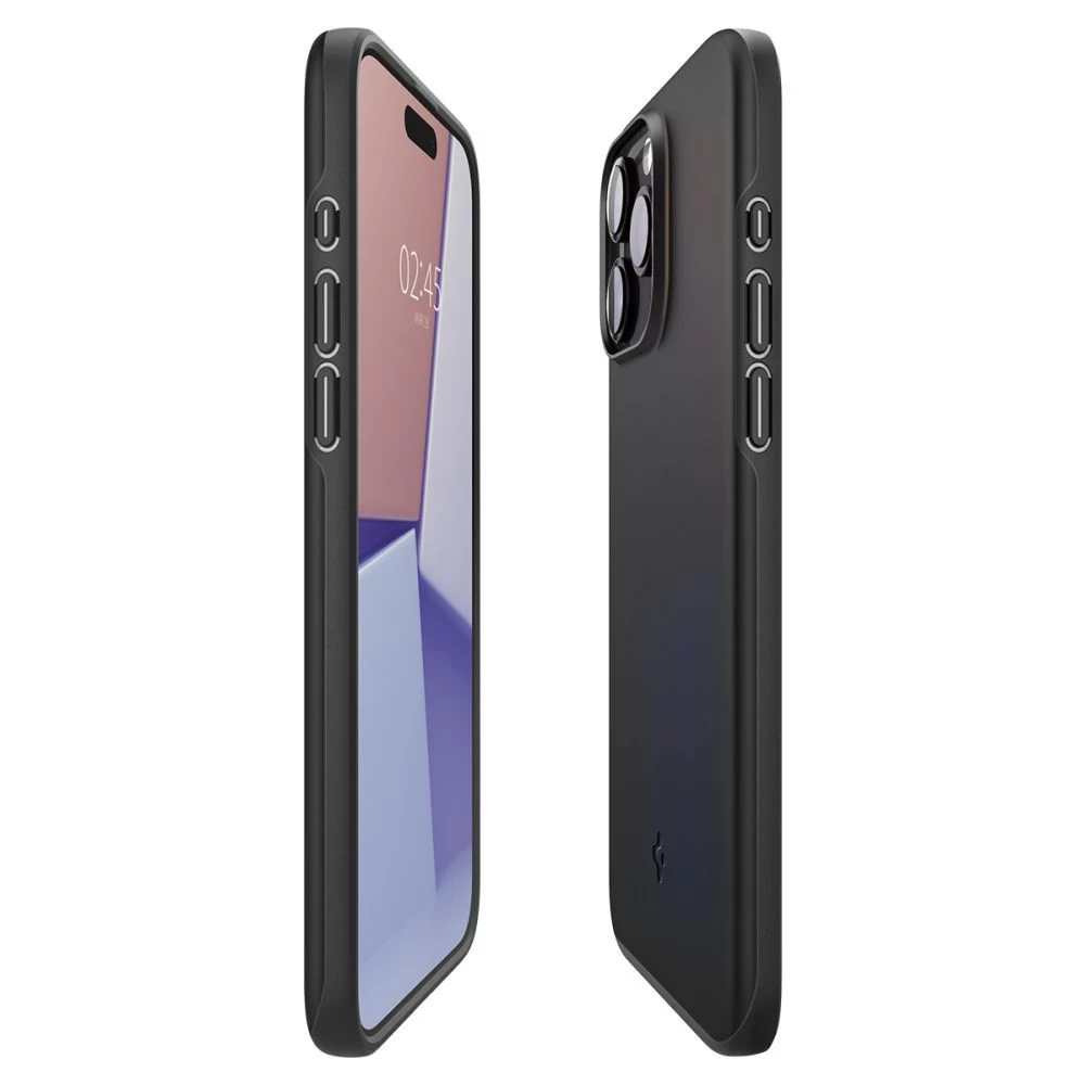 Apple iPhone 15 Pro Max suojakuori musta SPIGEN THIN FIT
