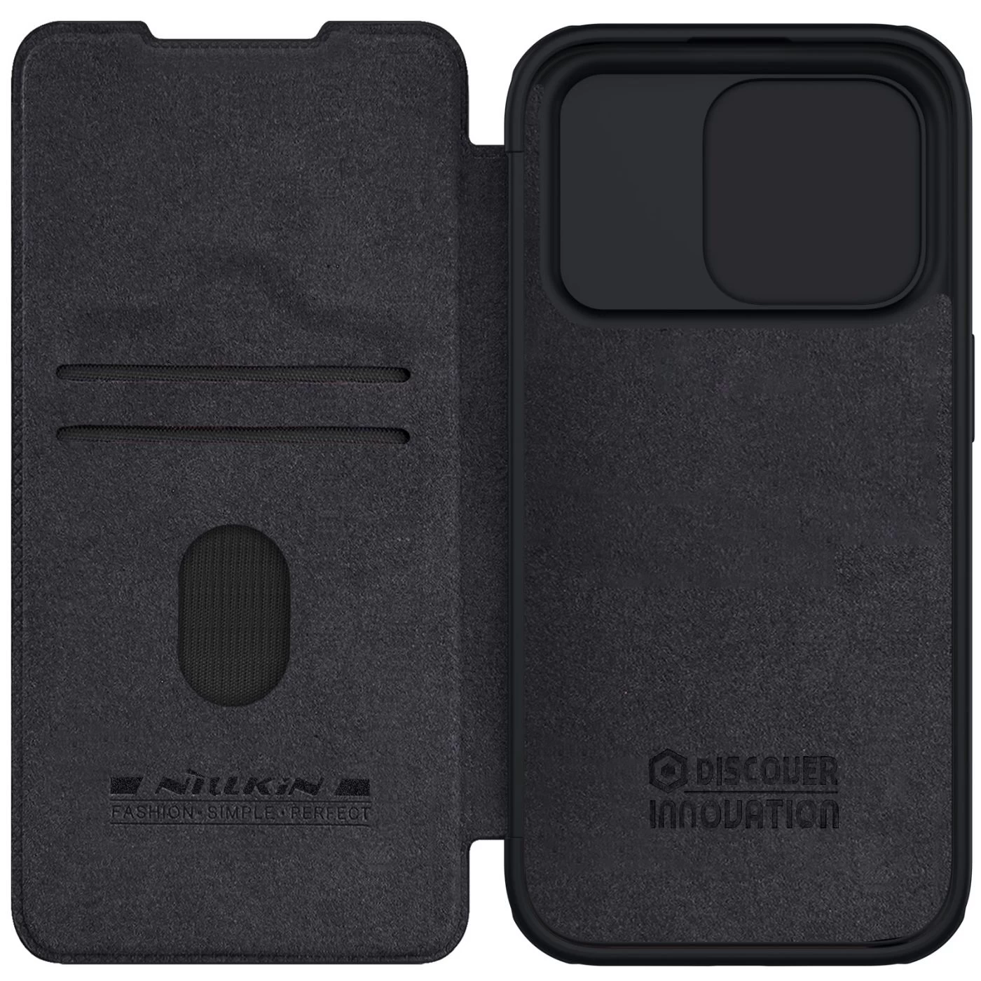 Apple iPhone 15 Pro Max suojakotelo musta NILLKIN QIN PRO LEATHER