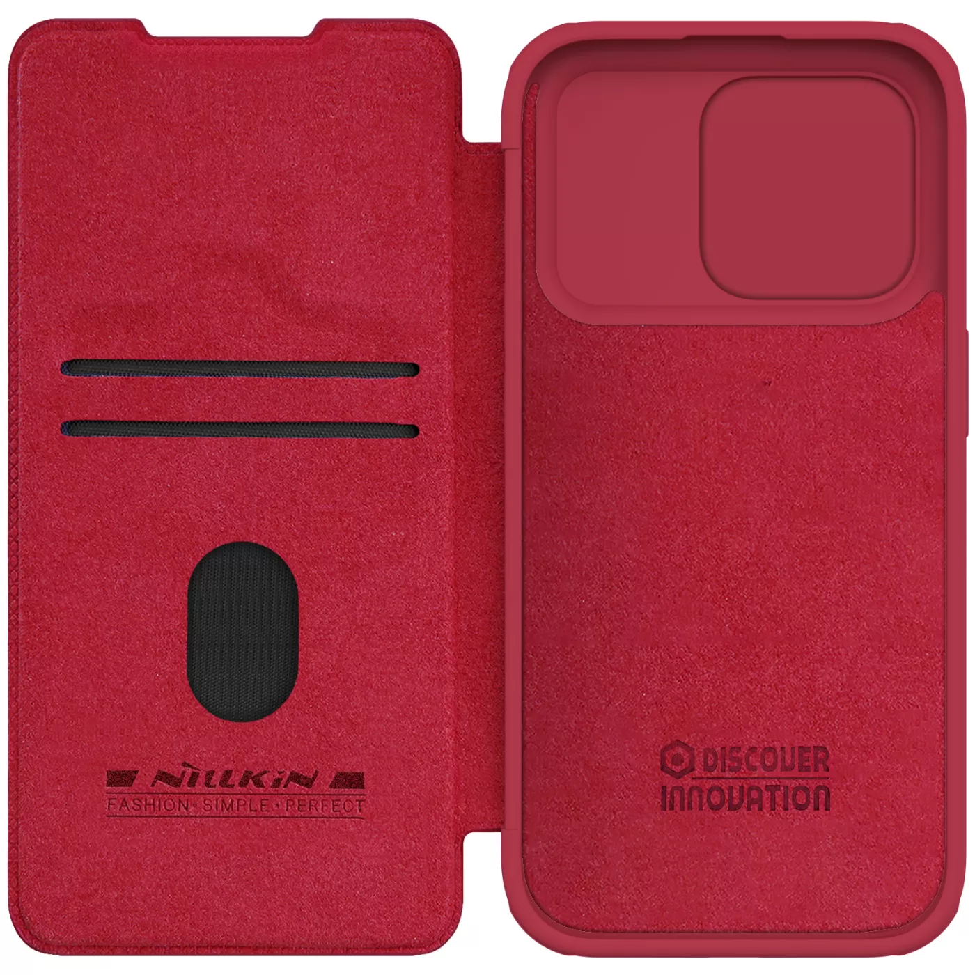 Apple iPhone 15 Pro Max suojakotelo punainen NILLKIN QIN PRO LEATHER