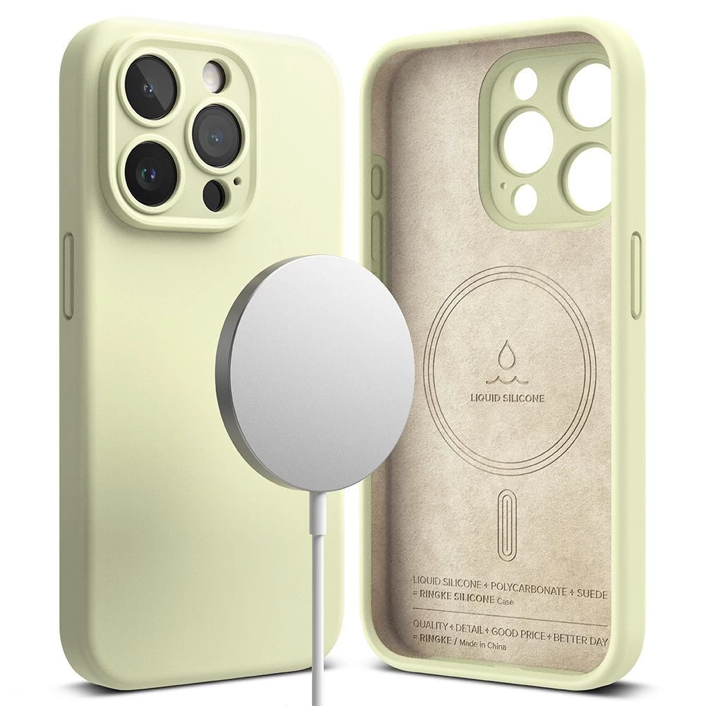 Apple iPhone 15 Pro Max чехол зеленый RINGKE SILICONE MAGNETIC MAGSAFE