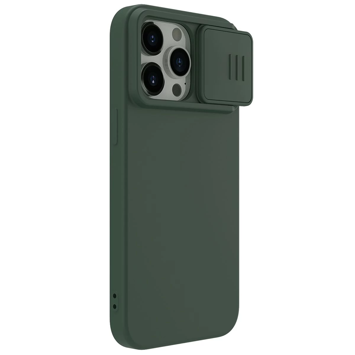 Apple iPhone 15 Pro Max suojakuori vihreä NILLKIN CAMSHIELD SILKY SILICON