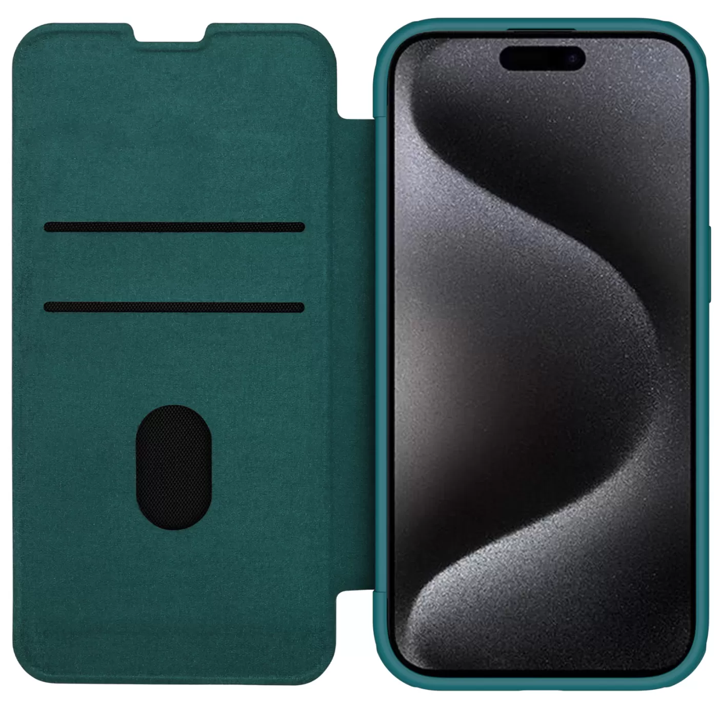 Apple iPhone 15 Pro Max suojakotelo vihreä NILLKIN QIN PRO LEATHER (PLAIN VERSION)