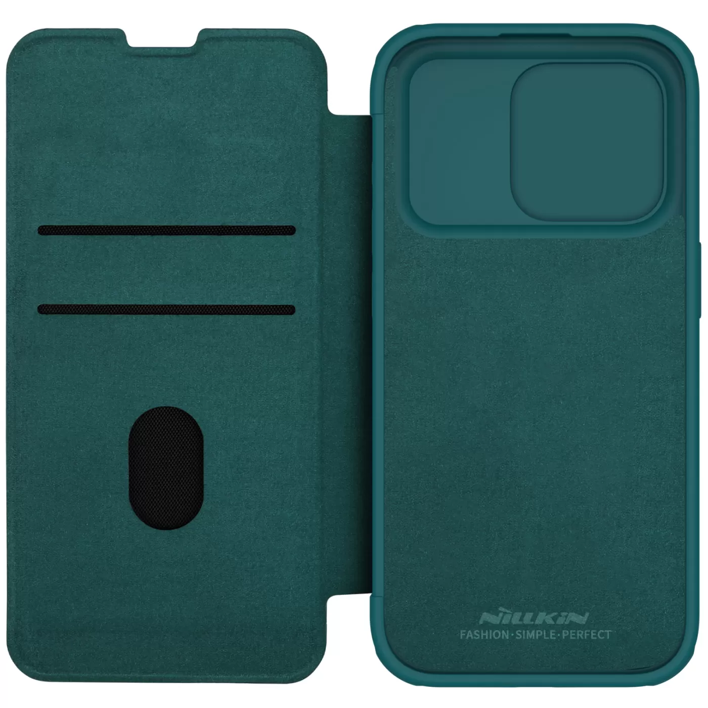 Apple iPhone 15 Pro Max suojakotelo vihreä NILLKIN QIN PRO LEATHER (PLAIN VERSION)