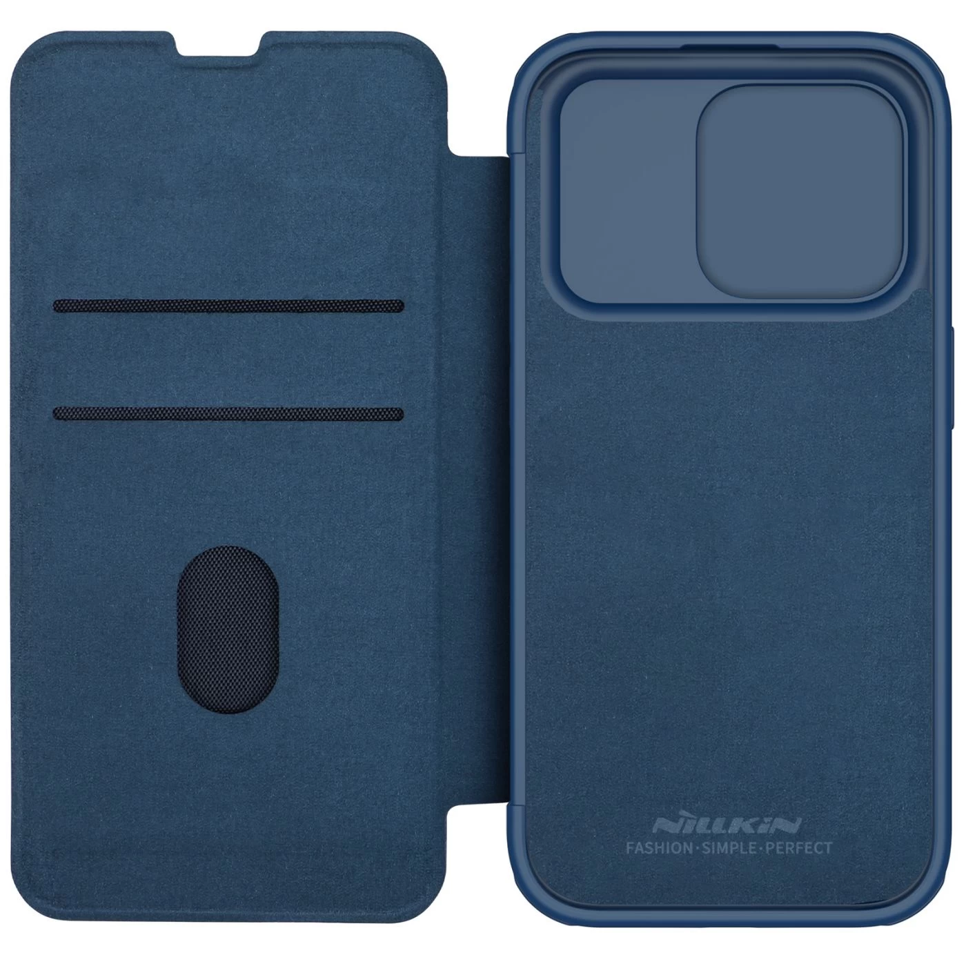 Apple iPhone 15 Pro Max suojakotelo sininen NILLKIN QIN PRO LEATHER (CLOTH VERSION)