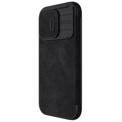 Apple iPhone 15 Pro Max suojakotelo musta NILLKIN QIN PRO LEATHER