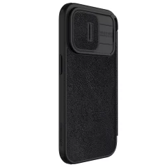 Apple iPhone 15 Pro Max suojakotelo musta NILLKIN QIN PRO LEATHER