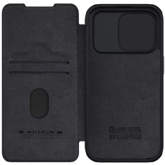 Apple iPhone 15 Pro Max suojakotelo musta NILLKIN QIN PRO LEATHER